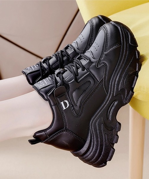 Lace Ladies(レースレディース)の「ワンカラー ナローストラップ 厚底 ダッド スニーカー(スニーカー・レディース・ホワイト/ブラック・22.5cm/23cm/23.5cm/24cm/24.5cm/25cm)」の20枚目の写真