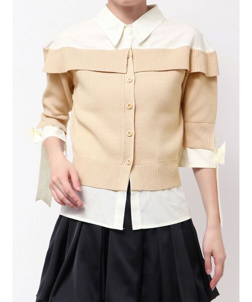 シャツレイヤードライクニットトップス（ニット/セーター