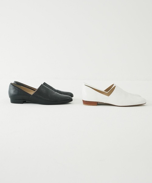 靴 CLANE SIDE CUT STACKED HEEL FLAT SHOES SIDE CUT STACKED HEEL FLAT SHOES（パンプス）｜CLANE（クラネ）の