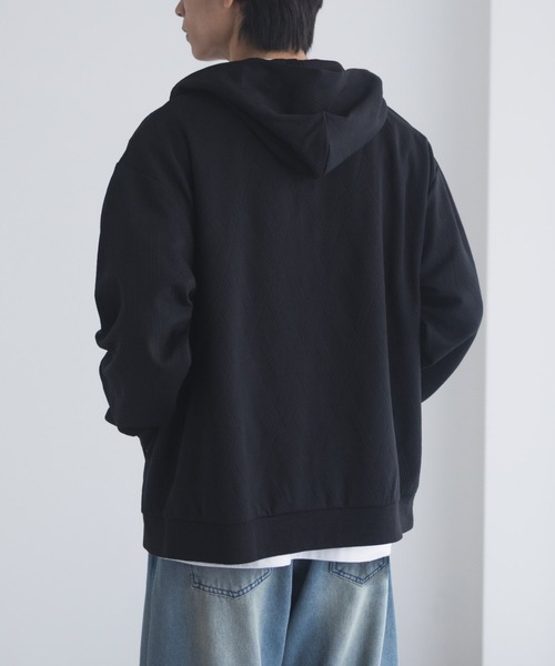 URBAN COLLECTION(アーバンコレクション)の「URBANCOLLECTION ふくれジャガード フルジップパーカー(パーカー・メンズ・ブラック/ベージュ/ダークブラウン・XL/L/M/S)」の10枚目の写真