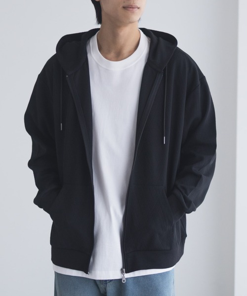 URBAN COLLECTION(アーバンコレクション)の「URBANCOLLECTION ふくれジャガード フルジップパーカー(パーカー・メンズ・ブラック/ベージュ/ダークブラウン・XL/L/M/S)」の8枚目の写真