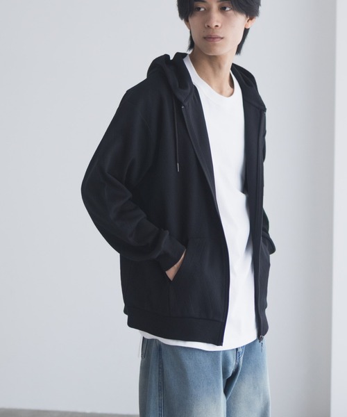 URBAN COLLECTION(アーバンコレクション)の「URBANCOLLECTION ふくれジャガード フルジップパーカー(パーカー・メンズ・ブラック/ベージュ/ダークブラウン・XL/L/M/S)」の5枚目の写真