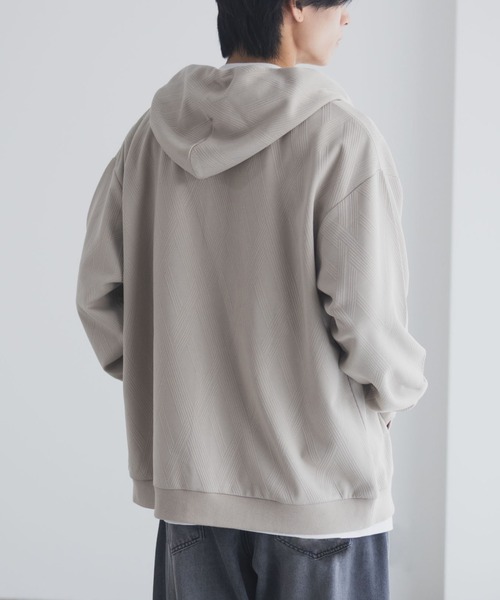 URBAN COLLECTION(アーバンコレクション)の「URBANCOLLECTION ふくれジャガード フルジップパーカー(パーカー・メンズ・ブラック/ベージュ/ダークブラウン・XL/L/M/S)」の19枚目の写真
