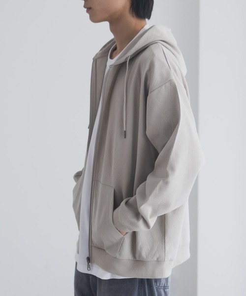 URBAN COLLECTION(アーバンコレクション)の「URBANCOLLECTION ふくれジャガード フルジップパーカー(パーカー・メンズ・ブラック/ベージュ/ダークブラウン・XL/L/M/S)」の20枚目の写真