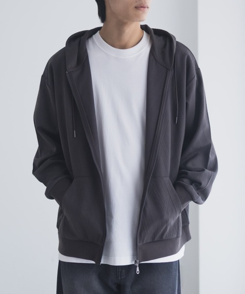 URBAN COLLECTION(アーバンコレクション)の「URBANCOLLECTION ふくれジャガード フルジップパーカー(パーカー・メンズ・ブラック/ベージュ/ダークブラウン・XL/L/M/S)」の12枚目の写真