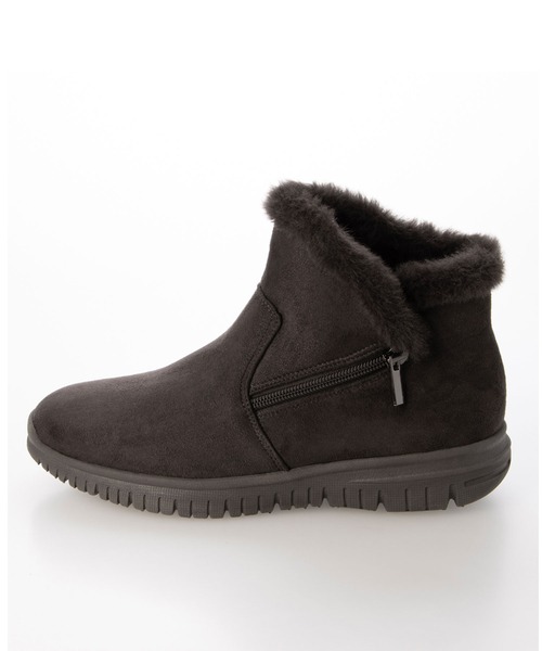 enchanted（エンチャンテッド）の「軽量サイドファスナーエコファーブーツ（ブーツ・レディース・ダークグレー/ダークブラウン/ブラック/グレイッシュベージュ・S/XS/LL/L/M）」の8枚目の写真