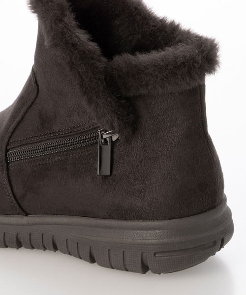 enchanted（エンチャンテッド）の「軽量サイドファスナーエコファーブーツ（ブーツ・レディース・ダークグレー/ダークブラウン/ブラック/グレイッシュベージュ・S/XS/LL/L/M）」の12枚目の写真