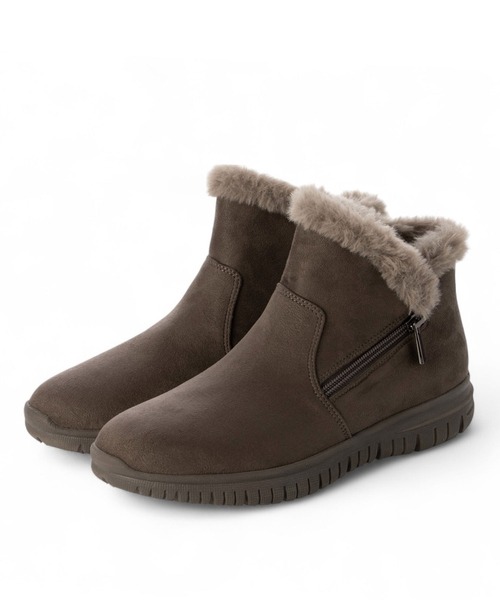 enchanted（エンチャンテッド）の「軽量サイドファスナーエコファーブーツ（ブーツ・レディース・ダークグレー/ダークブラウン/ブラック/グレイッシュベージュ・S/XS/LL/L/M）」の19枚目の写真