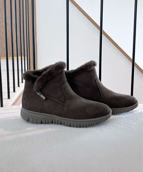 enchanted（エンチャンテッド）の「軽量サイドファスナーエコファーブーツ（ブーツ・レディース・ダークグレー/ダークブラウン/ブラック/グレイッシュベージュ・S/XS/LL/L/M）」の17枚目の写真