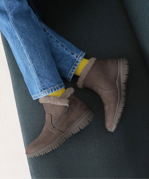 enchanted（エンチャンテッド）の「軽量サイドファスナーエコファーブーツ（ブーツ・レディース・ダークグレー/ダークブラウン/ブラック/グレイッシュベージュ・S/XS/LL/L/M）」の15枚目の写真