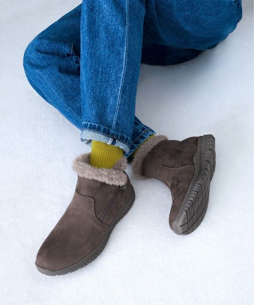 enchanted（エンチャンテッド）の「軽量サイドファスナーエコファーブーツ（ブーツ・レディース・ダークグレー/ダークブラウン/ブラック/グレイッシュベージュ・S/XS/LL/L/M）」の14枚目の写真