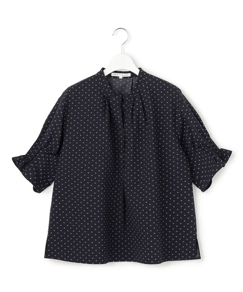 23区 L(ニジュウサンクオオキイサイズ)の「ドットプリント サッカー ブラウス(シャツ/ブラウス・レディース・ベージュ系1/ネイビー系1/ブラック系1/ブラウン系/ネイビー系・44/46/48)」の18枚目の写真