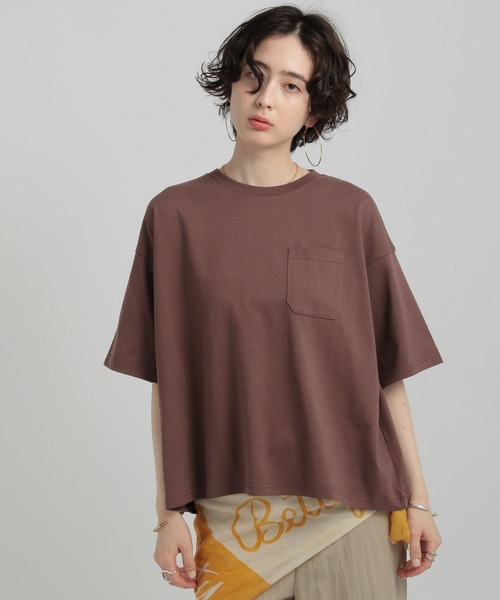GEORGE'S(ジョージズ)の「ポケットTシャツ(Tシャツ/カットソー・レディース・ピンク/ブラウン/ブラック/オフホワイト・SMALL/MEDIUM)」の3枚目の写真
