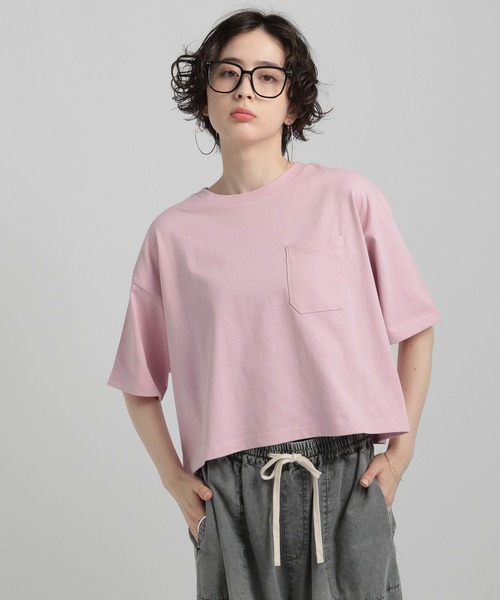 GEORGE'S(ジョージズ)の「ポケットTシャツ(Tシャツ/カットソー・レディース・ピンク/ブラウン/ブラック/オフホワイト・SMALL/MEDIUM)」の4枚目の写真