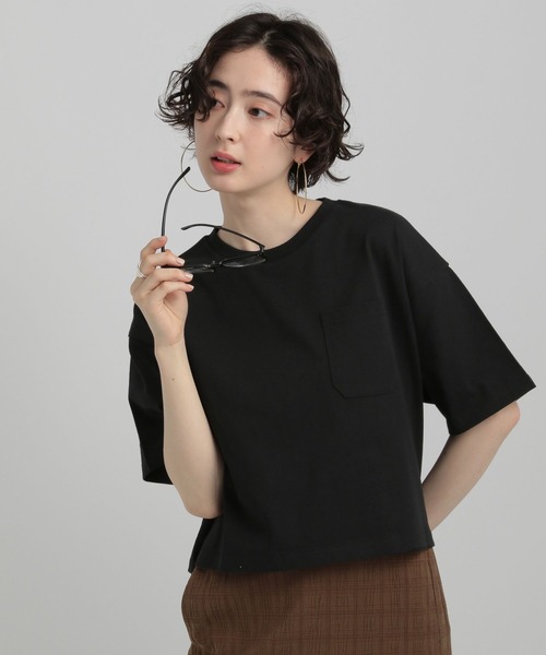 GEORGE'S(ジョージズ)の「ポケットTシャツ(Tシャツ/カットソー・レディース・ピンク/ブラウン/ブラック/オフホワイト・SMALL/MEDIUM)」の1枚目の写真
