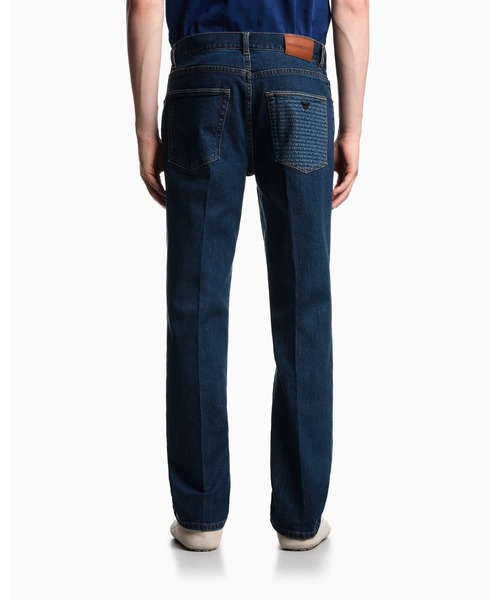 EMPORIO ARMANI（エンポリオアルマーニ）の「【エンポリオ アルマーニ】ストレートフィットジーンズ J76 ストレッチデニム ロゴポケット（デニムパンツ・メンズ・ブルー・33inch/32inch/31inch/30inch/29inch）」の3枚目の写真