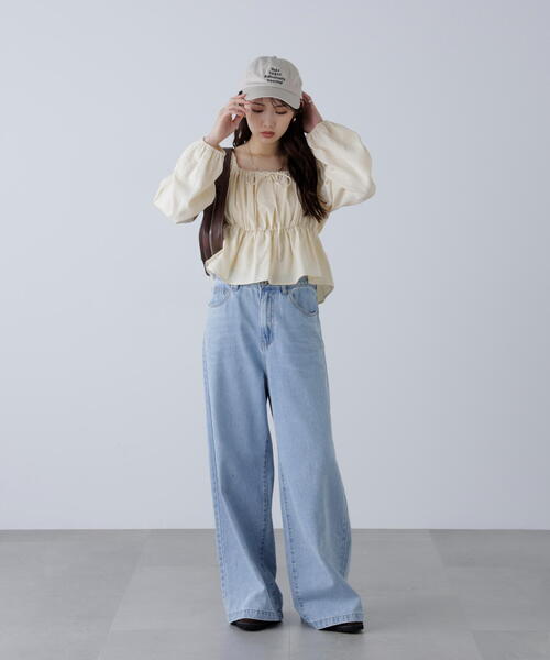 FREE'S MART(フリーズマート)の「◆ペプラムスクエアネックブラウス(シャツ/ブラウス・レディース・ブラウン/ブラック/ホワイト・FREE)」の22枚目の写真