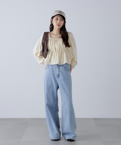 FREE'S MART(フリーズマート)の「◆ペプラムスクエアネックブラウス(シャツ/ブラウス・レディース・ブラウン/ブラック/ホワイト・FREE)」の21枚目の写真