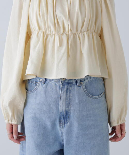 FREE'S MART(フリーズマート)の「◆ペプラムスクエアネックブラウス(シャツ/ブラウス・レディース・ブラウン/ブラック/ホワイト・FREE)」の15枚目の写真