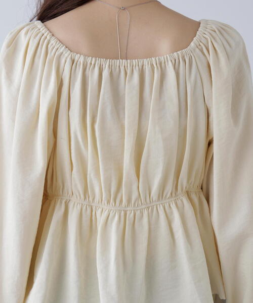 FREE'S MART(フリーズマート)の「◆ペプラムスクエアネックブラウス(シャツ/ブラウス・レディース・ブラウン/ブラック/ホワイト・FREE)」の13枚目の写真