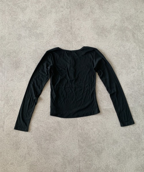 SHEPP(シープ)の「【累計お気に入り9500人突破】ヘンリーネック スリムフィット ロンT/26春夏(Tシャツ/カットソー・レディース・オートミール/ブラック/ホワイト・S/M)」の17枚目の写真