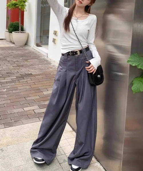 SHEPP(シープ)の「【累計お気に入り9500人突破】ヘンリーネック スリムフィット ロンT/26春夏(Tシャツ/カットソー・レディース・オートミール/ブラック/ホワイト・S/M)」の13枚目の写真