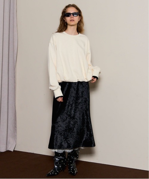 MAISON SPECIAL（メゾンスペシャル）の「Balloon Short Sweatshirt/バルーンショートスウェット（スウェット・レディース・ホワイト/ブラック/ボルドー・FREE）」の5枚目の写真