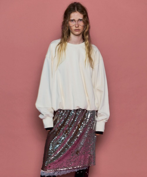 MAISON SPECIAL（メゾンスペシャル）の「Balloon Short Sweatshirt/バルーンショートスウェット（スウェット・レディース・ホワイト/ブラック/ボルドー・FREE）」の8枚目の写真