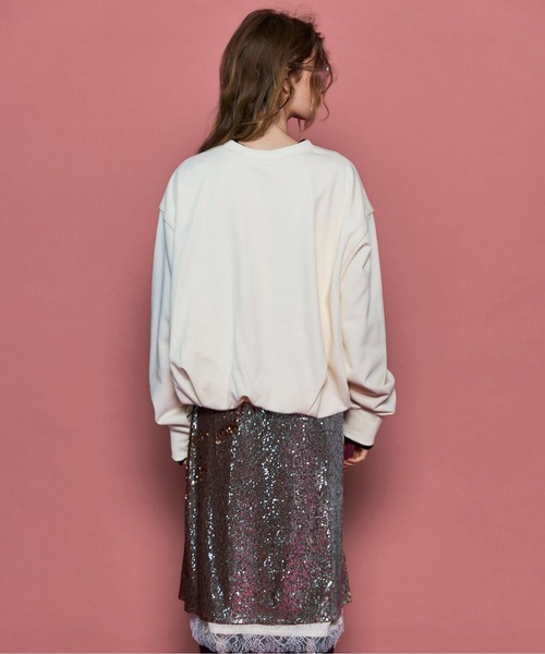 MAISON SPECIAL（メゾンスペシャル）の「Balloon Short Sweatshirt/バルーンショートスウェット（スウェット・レディース・ホワイト/ブラック/ボルドー・FREE）」の10枚目の写真