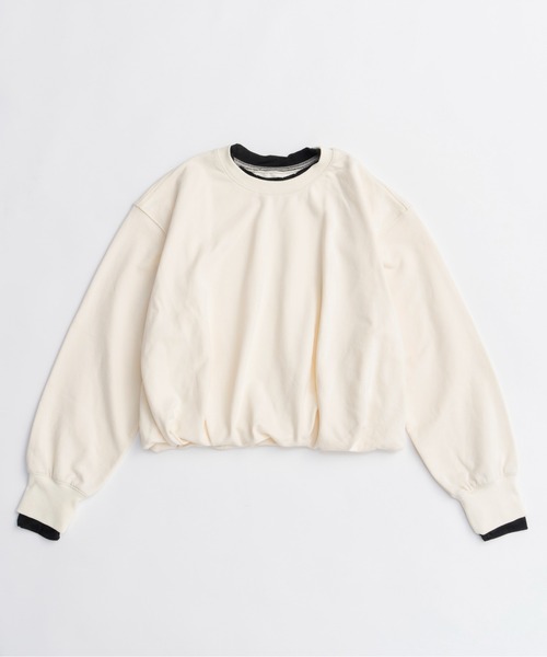 MAISON SPECIAL（メゾンスペシャル）の「Balloon Short Sweatshirt/バルーンショートスウェット（スウェット・レディース・ホワイト/ブラック/ボルドー・FREE）」の11枚目の写真