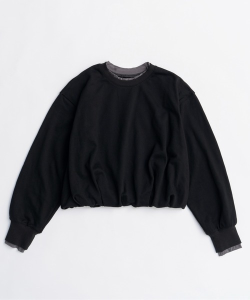 MAISON SPECIAL（メゾンスペシャル）の「Balloon Short Sweatshirt/バルーンショートスウェット（スウェット・レディース・ホワイト/ブラック/ボルドー・FREE）」の12枚目の写真