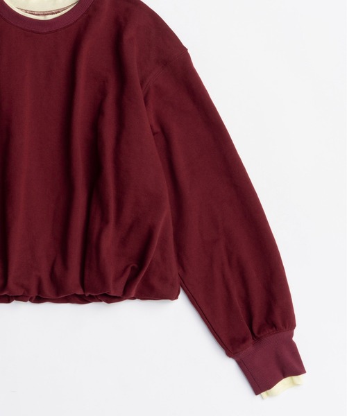 MAISON SPECIAL（メゾンスペシャル）の「Balloon Short Sweatshirt/バルーンショートスウェット（スウェット・レディース・ホワイト/ブラック/ボルドー・FREE）」の15枚目の写真