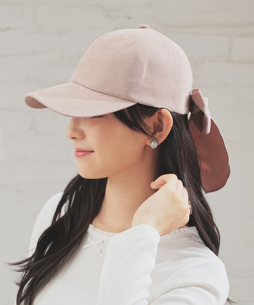 Honeys（ハニーズ）の「バックリボンキャップ（キャップ・レディース・ピンク/アイボリー/グレー・FREE）」の8枚目の写真