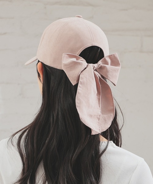 Honeys（ハニーズ）の「バックリボンキャップ（キャップ・レディース・ピンク/アイボリー/グレー・FREE）」の10枚目の写真