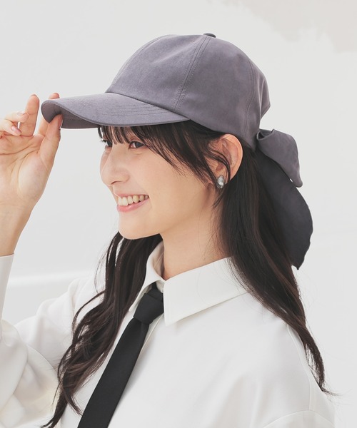 Honeys（ハニーズ）の「バックリボンキャップ（キャップ・レディース・ピンク/アイボリー/グレー・FREE）」の13枚目の写真