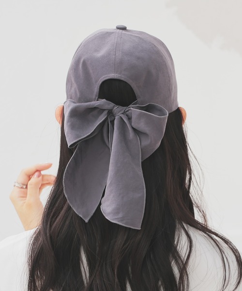 Honeys（ハニーズ）の「バックリボンキャップ（キャップ・レディース・ピンク/アイボリー/グレー・FREE）」の15枚目の写真