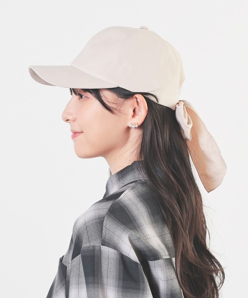 Honeys（ハニーズ）の「バックリボンキャップ（キャップ・レディース・ピンク/アイボリー/グレー・FREE）」の7枚目の写真