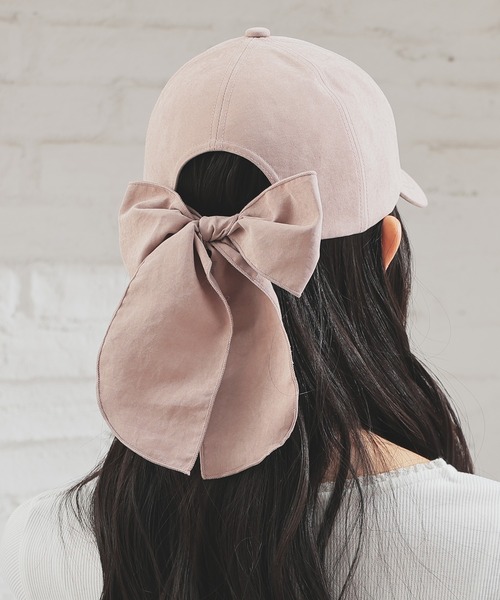 Honeys（ハニーズ）の「バックリボンキャップ（キャップ・レディース・ピンク/アイボリー/グレー・FREE）」の11枚目の写真