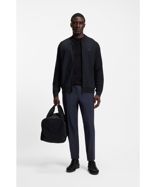 BOSS(ボス)の「レギュラーフィット カーディガン ミックスマテリアル(ニット/セーター・メンズ・ダークブルー・L/XL/M/S)」の3枚目の写真