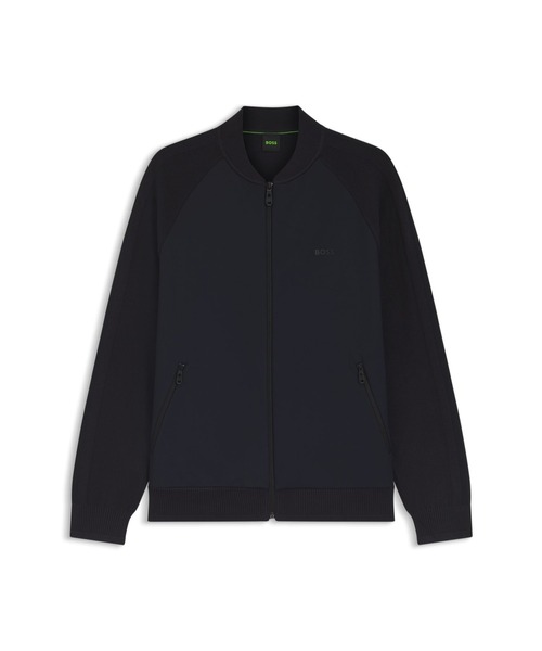 BOSS(ボス)の「レギュラーフィット カーディガン ミックスマテリアル(ニット/セーター・メンズ・ダークブルー・L/XL/M/S)」の5枚目の写真