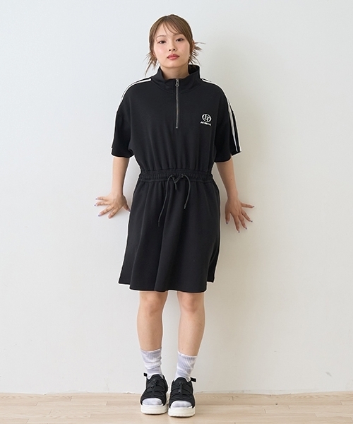 LOVETOXIC（ラブトキシック）の「【LTXC】【接触冷感／ひんやり】トラックワンピース（ワンピース・キッズ・ネイビー/ブラック・L:160cm/130cm/M:150cm/S:140cm）」の13枚目の写真