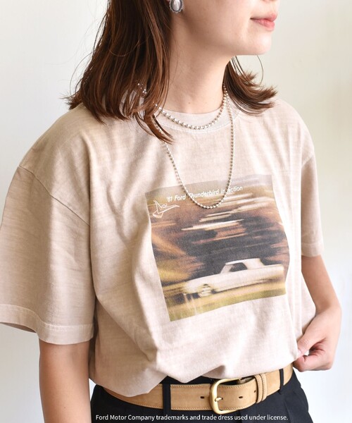 GOOD ROCK SPEED(グッドロックスピード)の「【SHIPS別注】GOOD ROCK SPEED: FORD TEE(Tシャツ/カットソー・レディース・ブラック/ホワイト/ベージュ・ONE SIZE)」の20枚目の写真