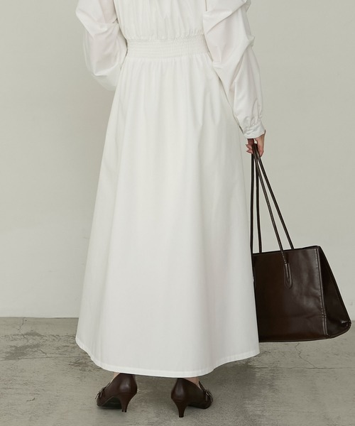 Cherir Mignon（シェリルミニョン）の「【Cherir Mignon】- Silhouette Couture -タックスリーブスキッパーギャザーシャツワンピース（ワンピース・レディース・ブラック/チャコールグレー/ホワイト・M/S）」の13枚目の写真