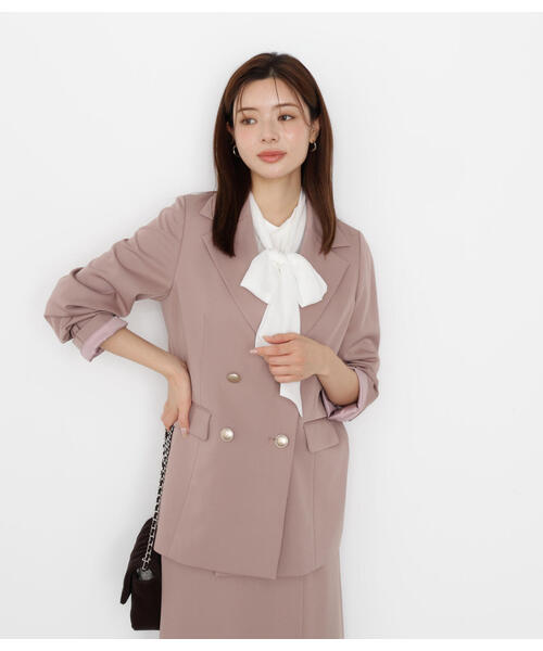 PROPORTION BODY DRESSING(プロポーションボディドレッシング)の「ゴールド釦ダブルブレストジャケット / 1215250806(テーラードジャケット・レディース・ブラウン/ベージュ/ブラック/ブラック系その他・SMALL/P/S/MEDIUM)」の8枚目の写真