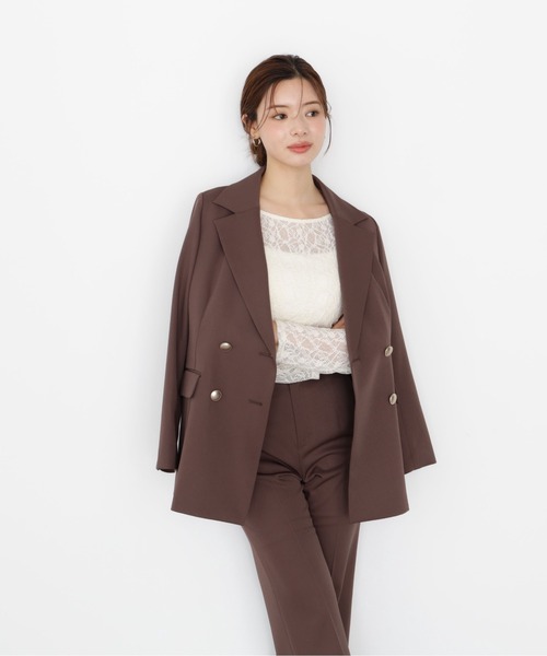 PROPORTION BODY DRESSING(プロポーションボディドレッシング)の「ゴールド釦ダブルブレストジャケット / 1215250806(テーラードジャケット・レディース・ブラウン/ベージュ/ブラック/ブラック系その他・SMALL/P/S/MEDIUM)」の5枚目の写真