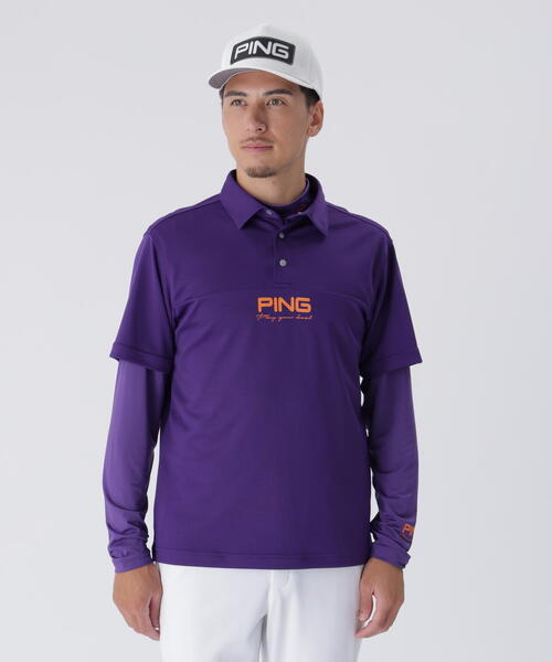 PING(ピン)の「【PING APPAREL】レイヤードツインセット <PERFORMANCE> (MENS)(ポロシャツ・メンズ・グレー/ブラック/パープル/ホワイト・S/L/LL/M/LL1)」の4枚目の写真