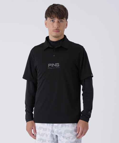 PING(ピン)の「【PING APPAREL】レイヤードツインセット <PERFORMANCE> (MENS)(ポロシャツ・メンズ・グレー/ブラック/パープル/ホワイト・S/L/LL/M/LL1)」の2枚目の写真