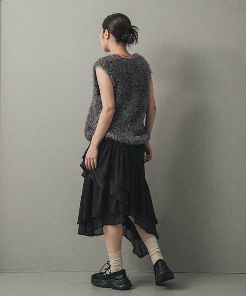 SENSE OF PLACE by URBAN RESEARCH（センスオブプレイスバイアーバンリサーチ）の「フレアティアードミディスカート（スカート・レディース・オフホワイト/ブラック・ONE）」の20枚目の写真