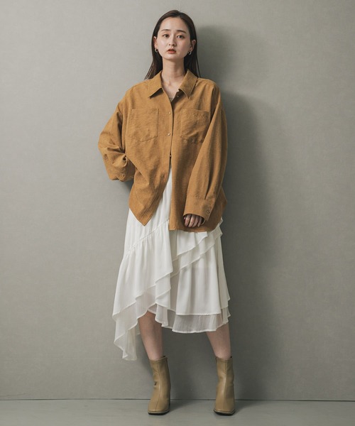 SENSE OF PLACE by URBAN RESEARCH（センスオブプレイスバイアーバンリサーチ）の「フレアティアードミディスカート（スカート・レディース・オフホワイト/ブラック・ONE）」の14枚目の写真