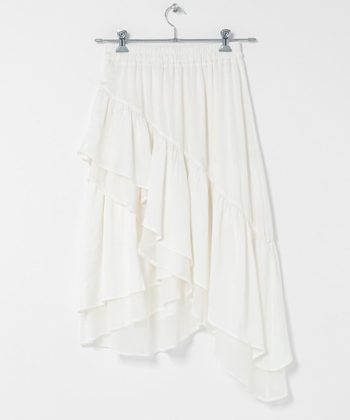 SENSE OF PLACE by URBAN RESEARCH（センスオブプレイスバイアーバンリサーチ）の「フレアティアードミディスカート（スカート・レディース・オフホワイト/ブラック・ONE）」の10枚目の写真